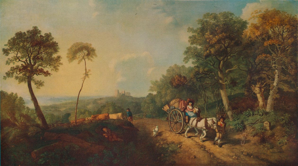 Landskab med markedsvogn, 1700-tallet, 1935 af Thomas Gainsborough
