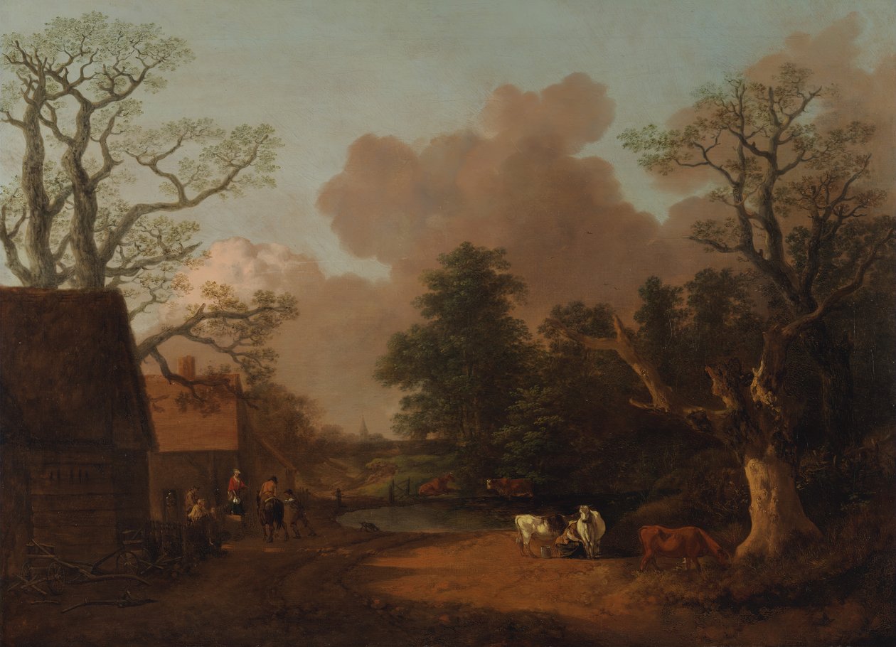 Landskab med mælkepige, mellem 1754 og 1756. af Thomas Gainsborough