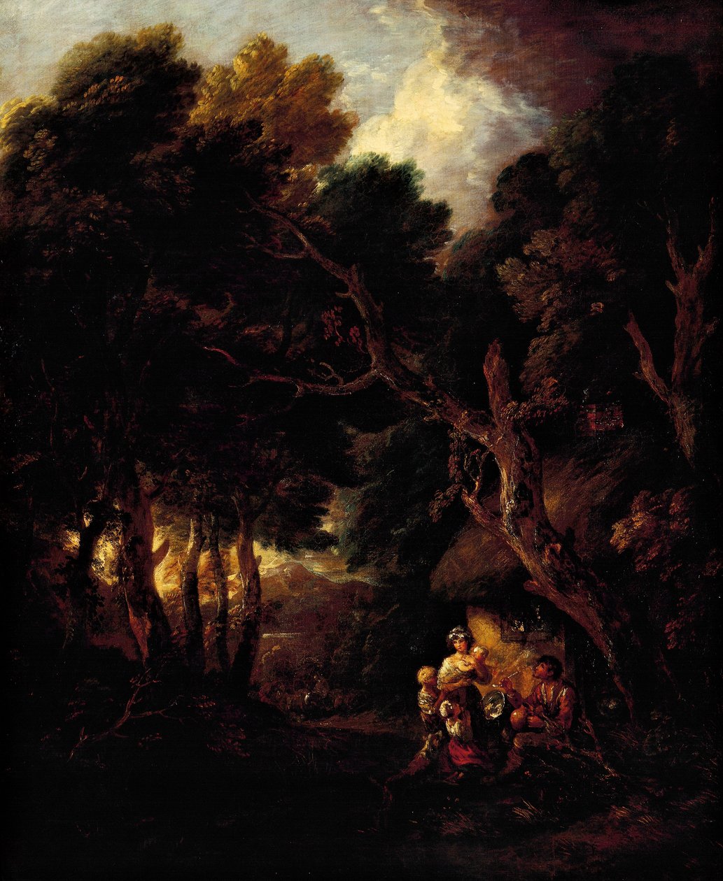 Thomas Gainsborough (1727-1788) piippua polttava maanviljelijä mökin oven ulkopuolella af Thomas Gainsborough
