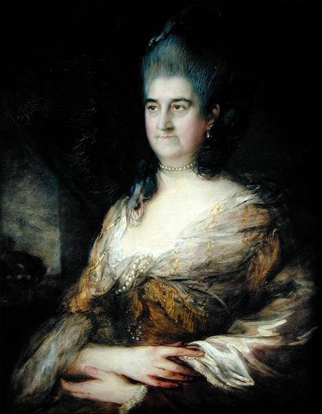 Portræt af en dame, der siges at være Elizabeth Chudleigh (1720-88) (olie på panel) af Thomas Gainsborough