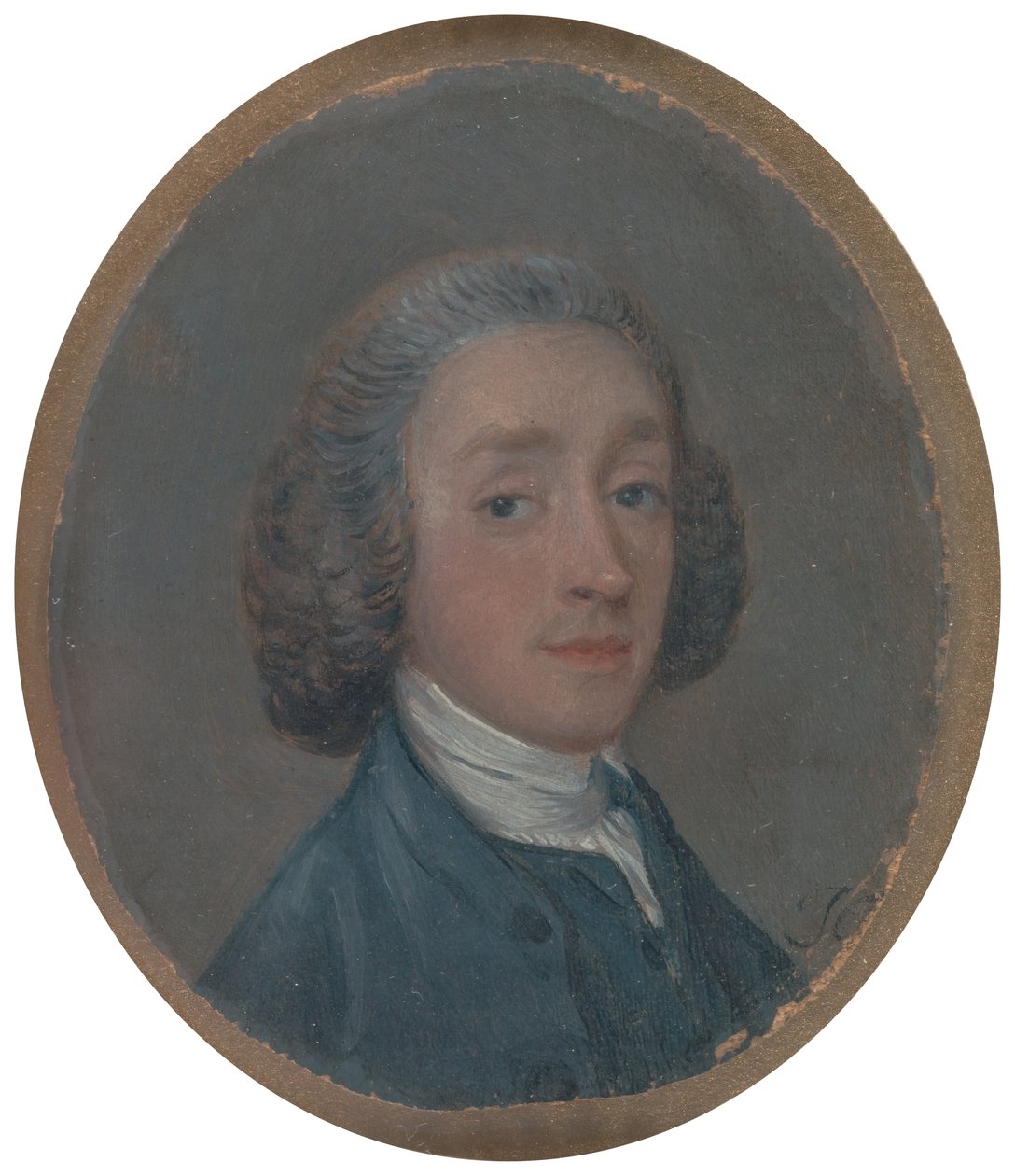 Portræt af en ung mand med pulveriseret hår, ca. 1750. af Thomas Gainsborough