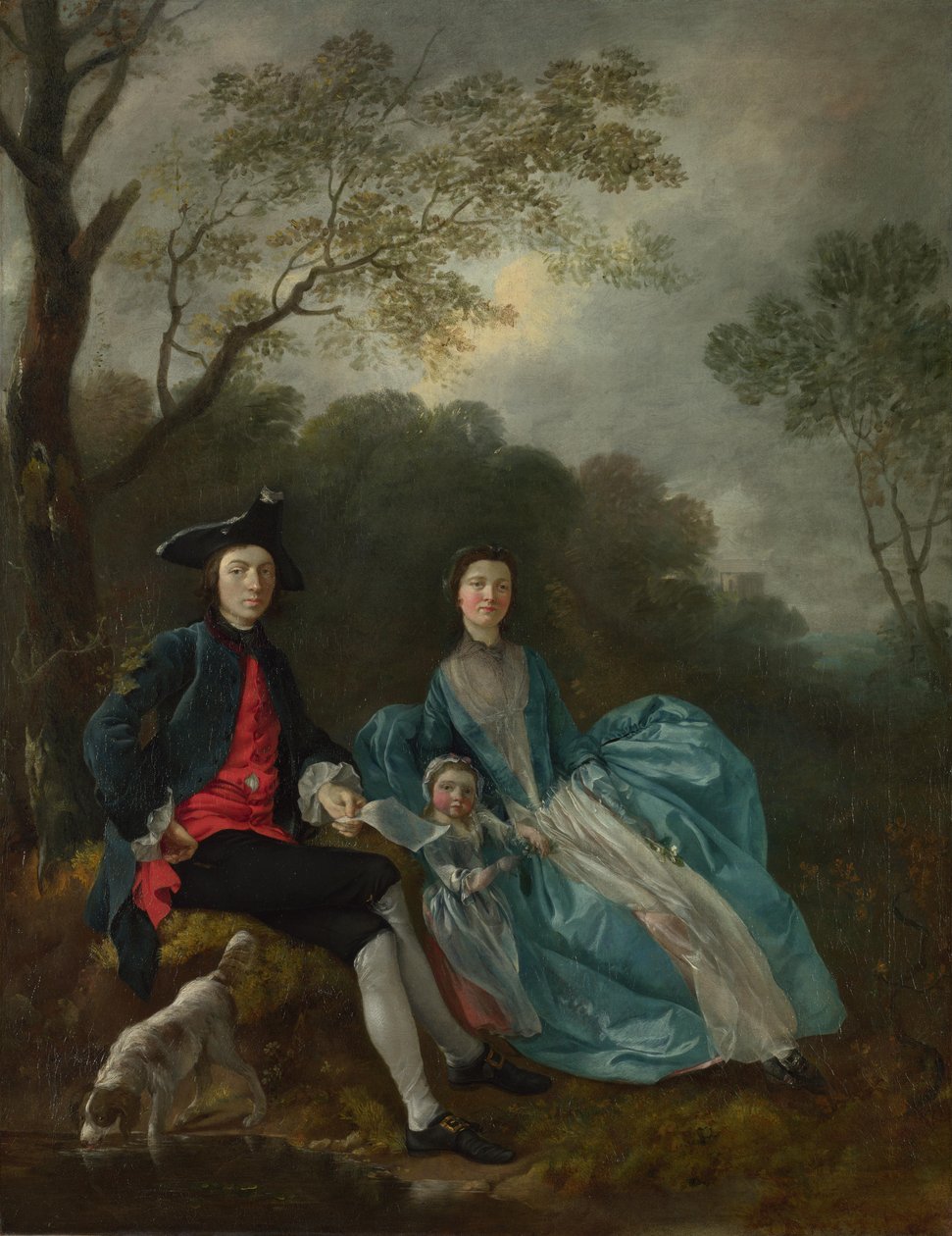 Portræt af kunstneren med sin kone og datter af Thomas Gainsborough