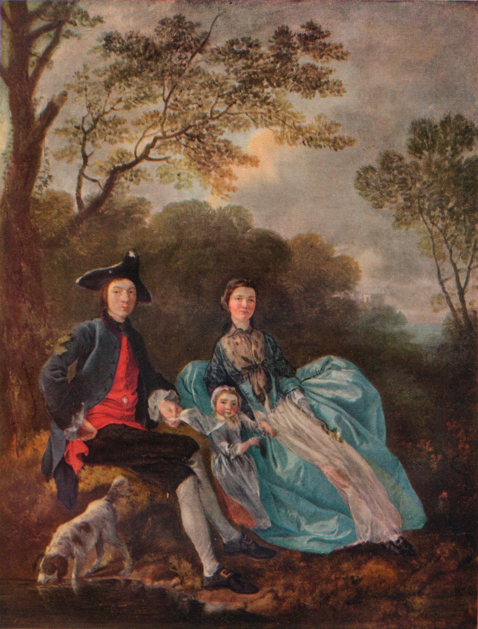Portræt af kunstneren med hans hustru og datter, c1748 af Thomas Gainsborough