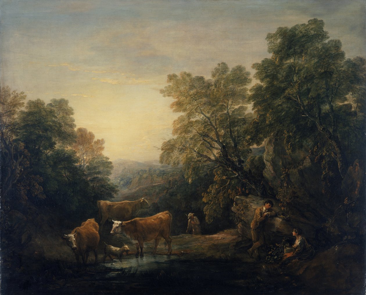 Klippelandskab med Hagar og Ismael (olie på lærred) af Thomas Gainsborough