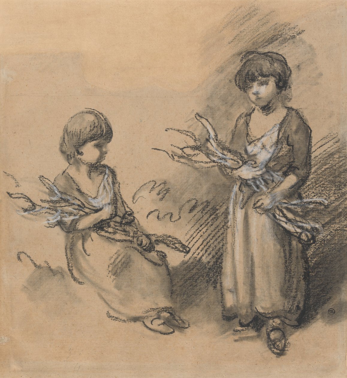 Studier af piger, der bærer kviste af Thomas Gainsborough