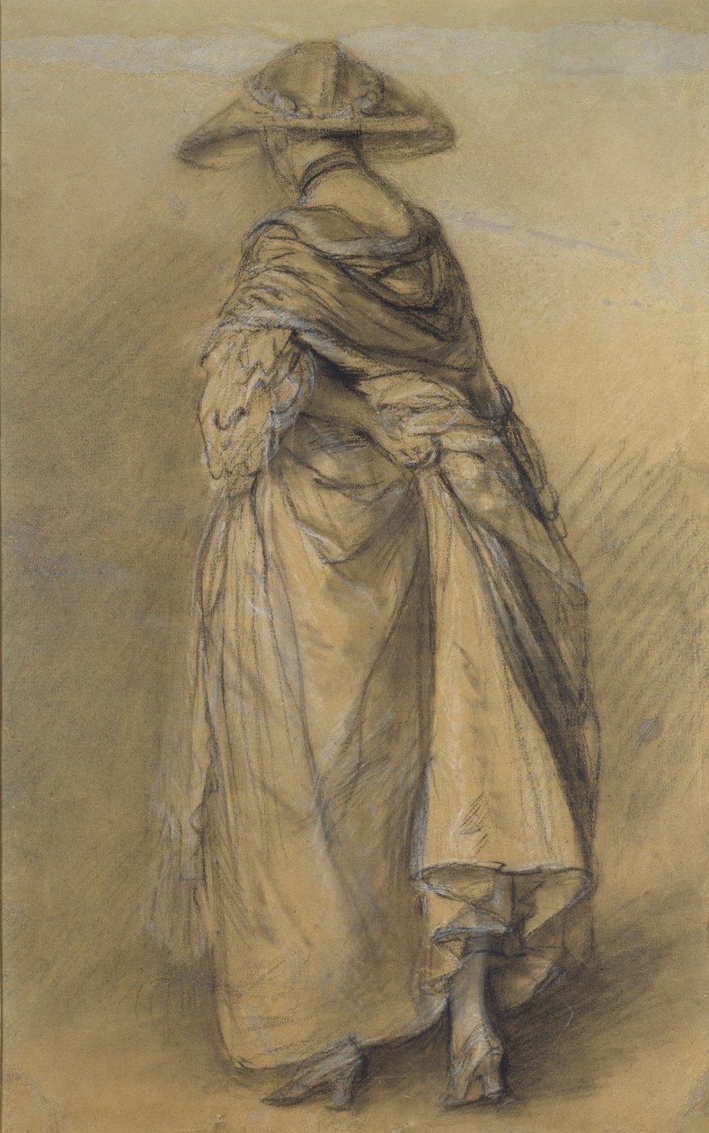 Studie af en kvinde, set bagfra, midten af 1700-tallet af Thomas Gainsborough