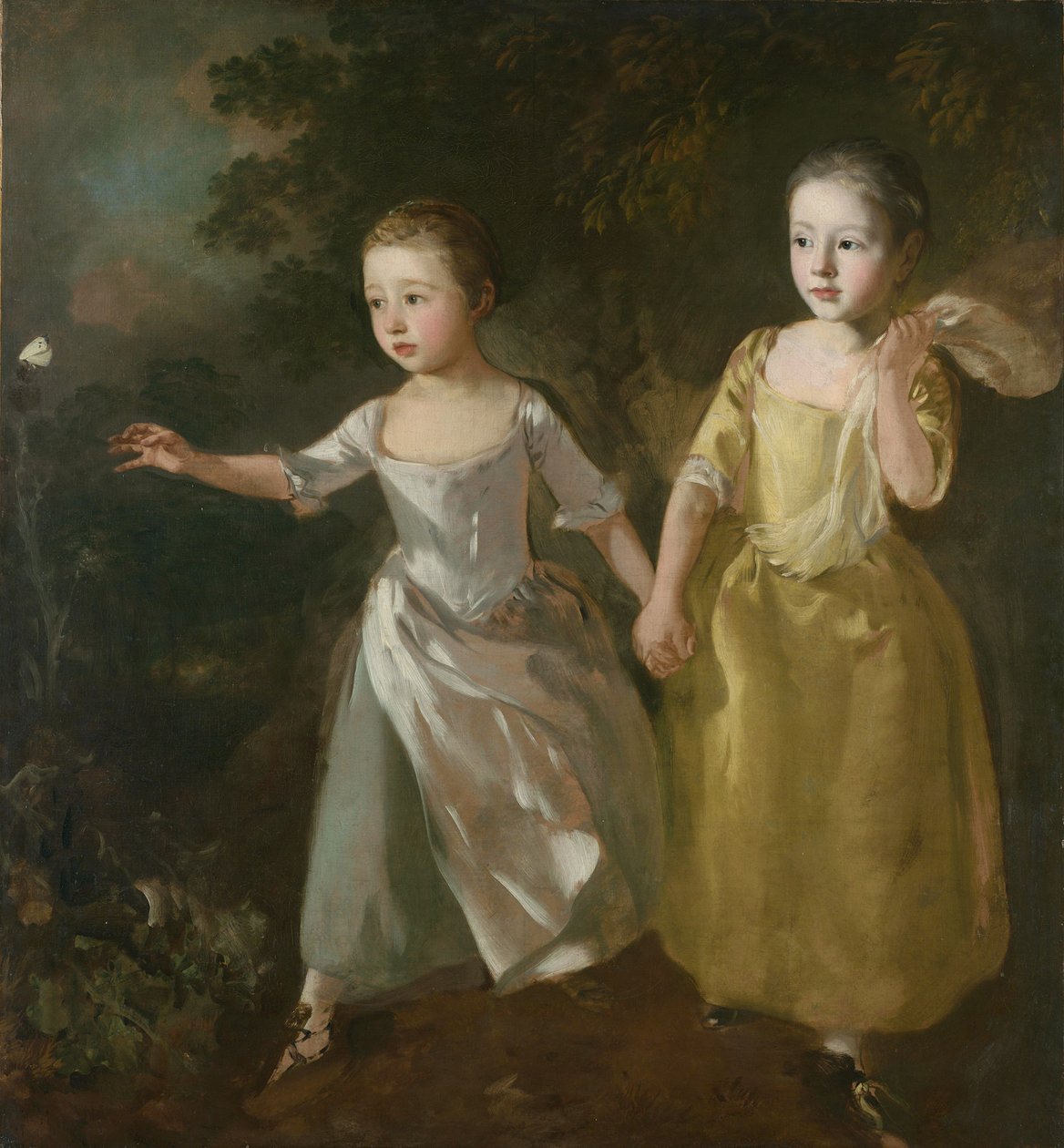 Malerens døtre jagter en sommerfugl, ca. 1756 (olie på lærred) af Thomas Gainsborough