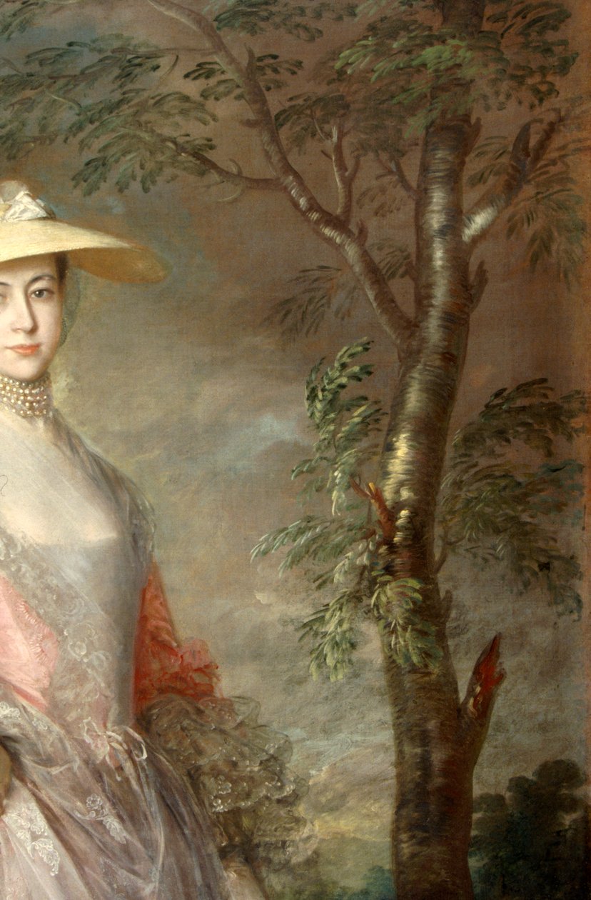 Trædetalje, fra et maleri af Mary, grevinde Howe, ca. 1760 (olie på lærred) af Thomas Gainsborough