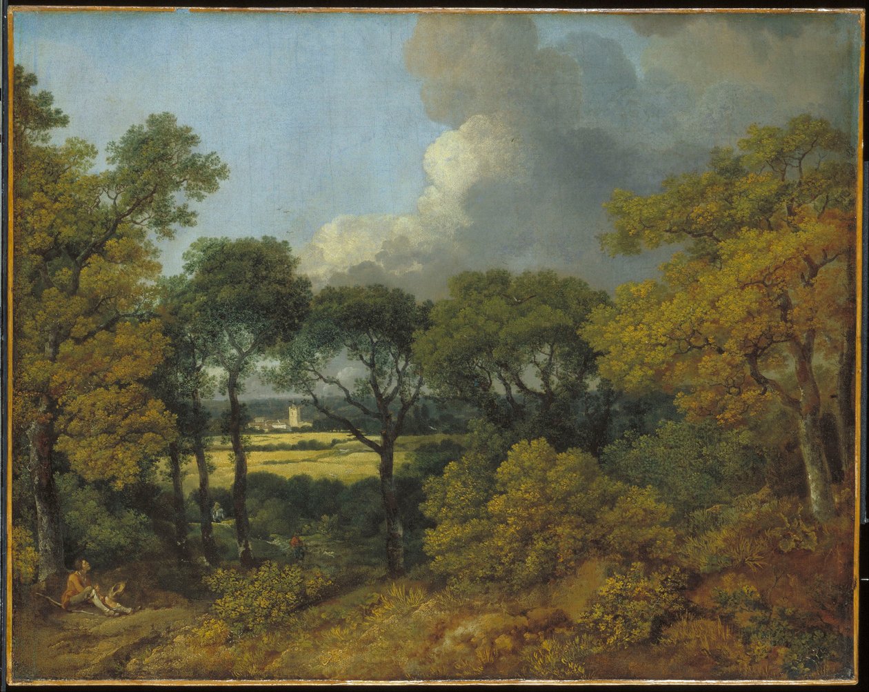 Skovlandskab med en hvilende bonde af Thomas Gainsborough