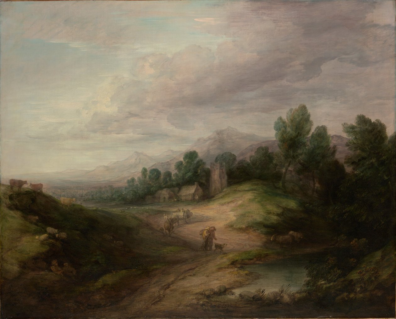 Skovklædt højland Landskab af Thomas Gainsborough
