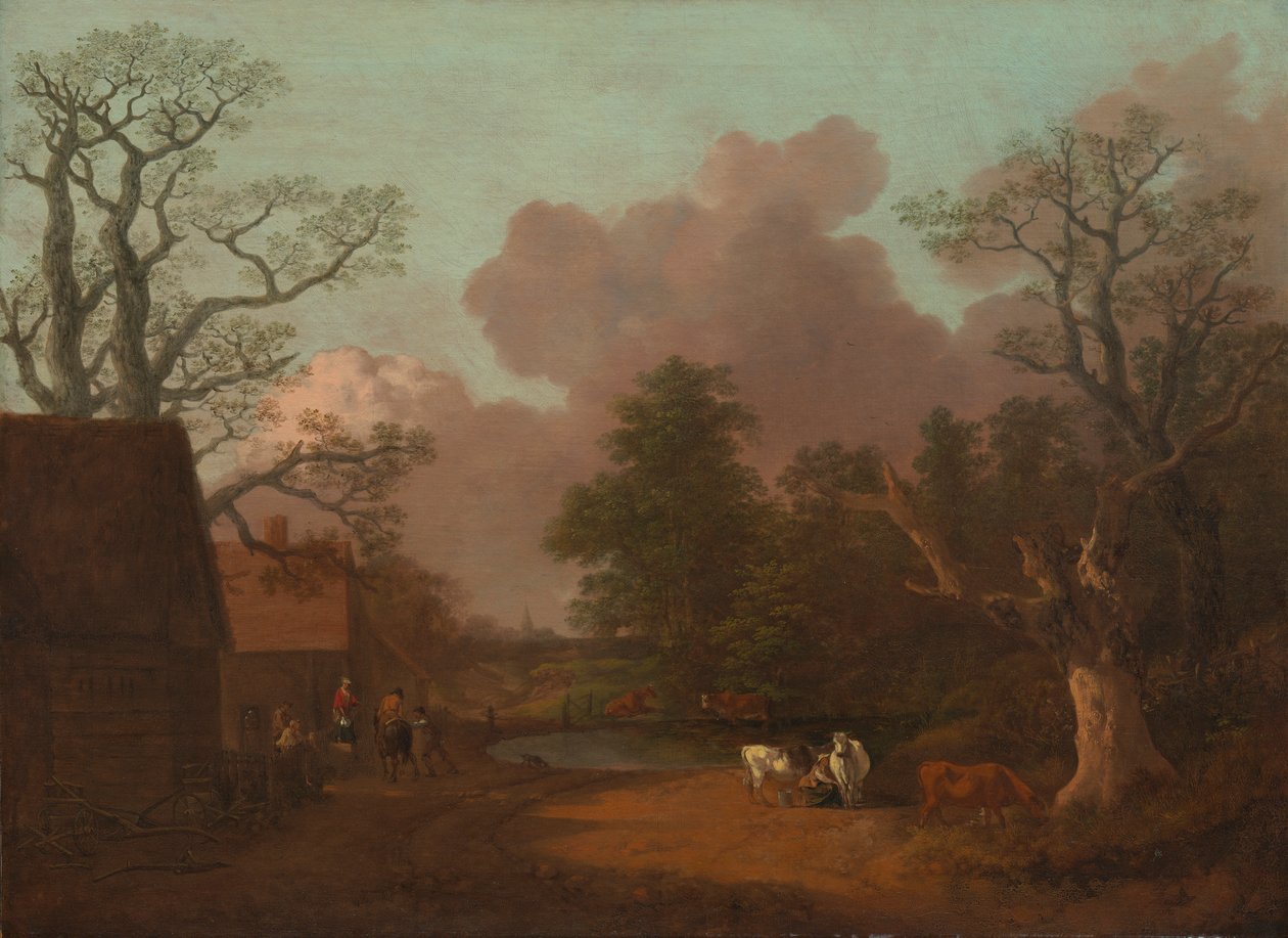 Landskab med Milkmaid af Thomas Gainsborough RA