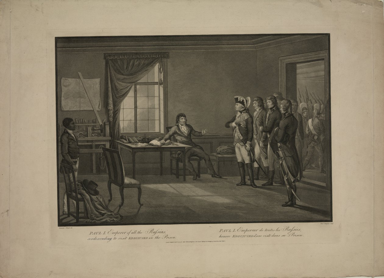 Kejser Paul I nedladende for at besøge Kosciusko i fængslet af Thomas Gaugain