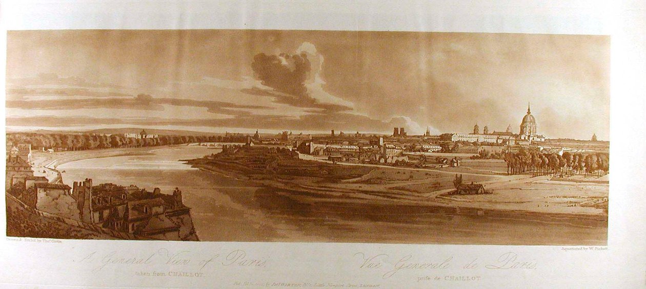 Ein Gesamtblick auf Paris von Chaillot aus af Thomas Girtin