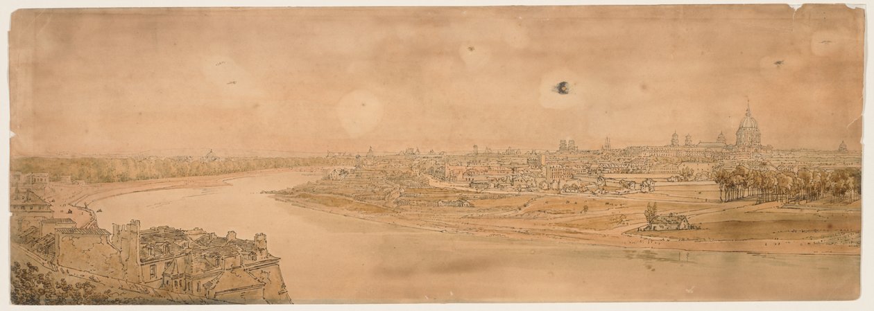 Et udvalg af tyve af de mest maleriske udsigter i Paris: En generel udsigt over Paris, taget fra Chaillot af Thomas Girtin
