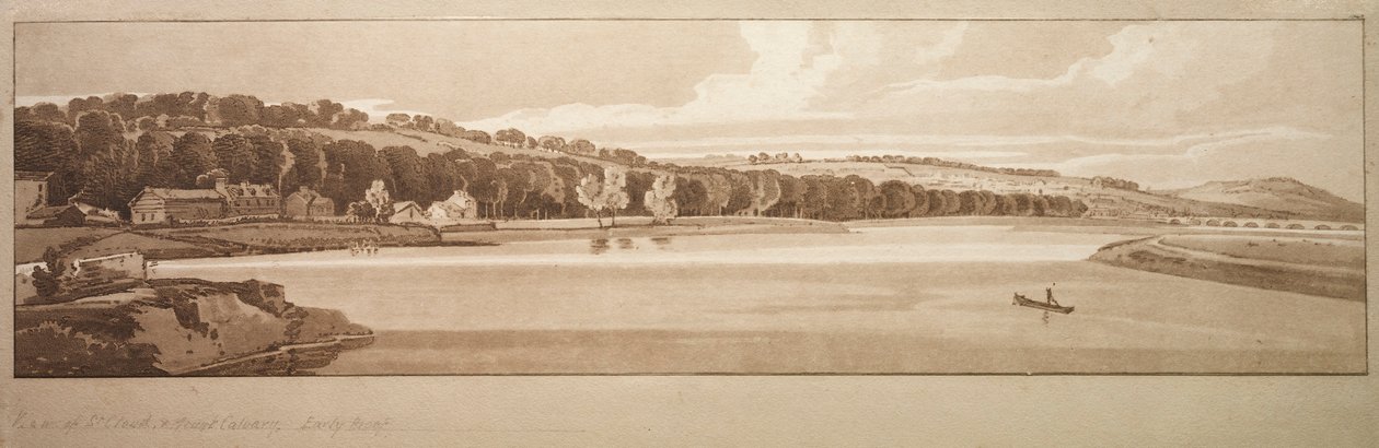 Et udvalg af tyve af de mest maleriske udsigter i Paris: Udsigt over St. Cloud..., 1802. af Thomas Girtin