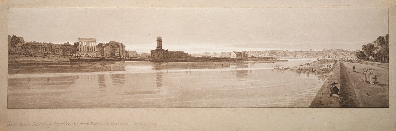 Et udvalg af tyve af de mest maleriske udsigter i Paris: Udsigt over landsbyen Chaillot..., 18 af Thomas Girtin
