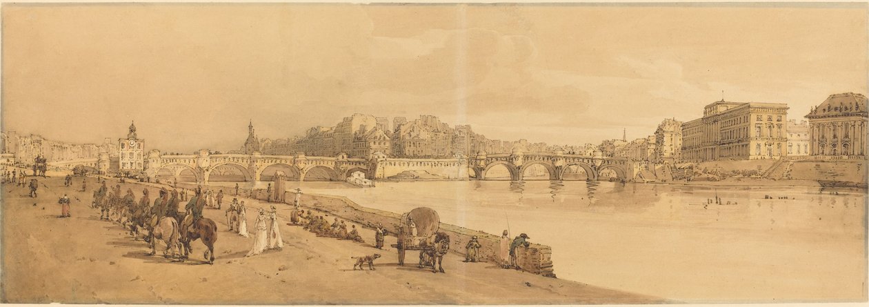 Udsigt over Pont Neuf, mønten osv.: pl.8 af Thomas Girtin