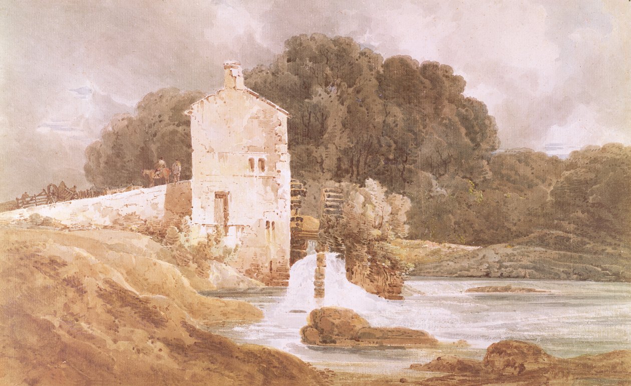 Abbey Mill, Knaresborough af Thomas Girtin