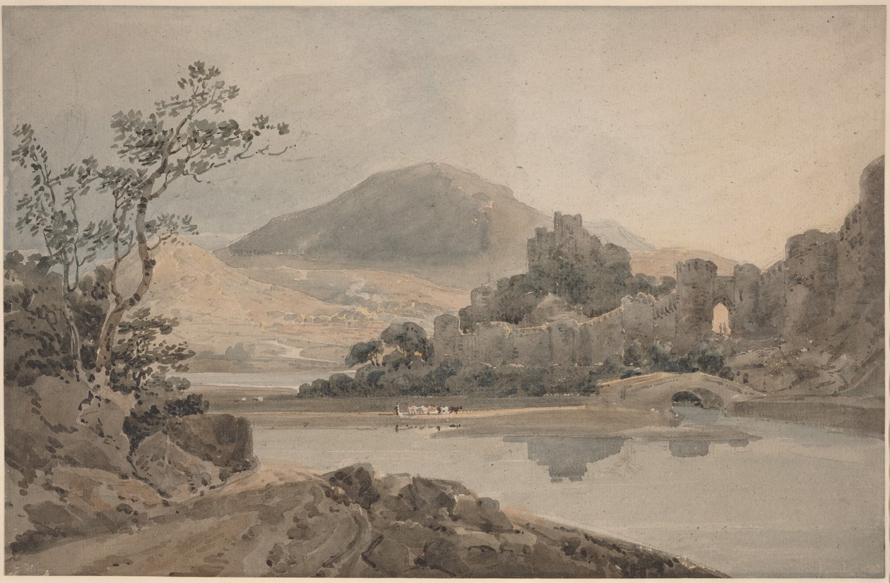 Conwy Castle, Nordwales af Thomas Girtin