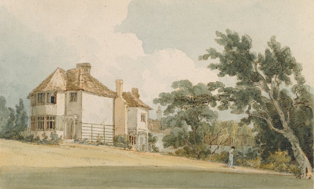 Country House, ca. 1797 (wc med pen og blæk over grafit på papir) af Thomas Girtin