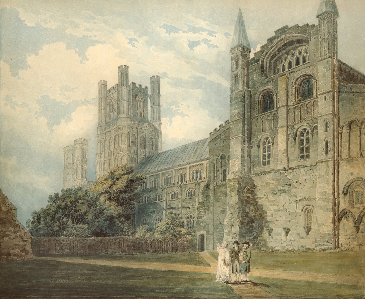 Ely Cathedral, slutningen af det 18. århundrede af Thomas Girtin