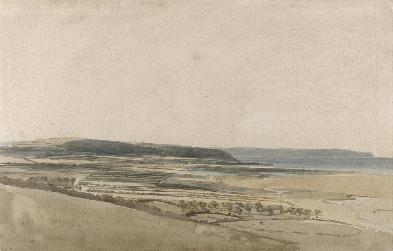 Estuary of the River Taw, Devon, ca. 1801 (akvarel over blyant på papir) af Thomas Girtin