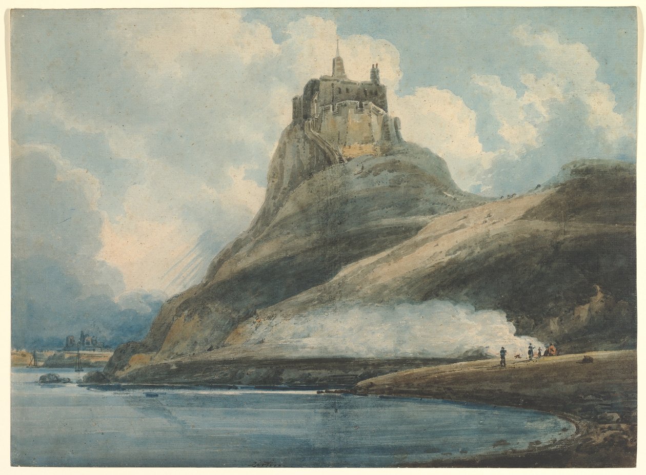 Lindisfarne Castle, Holy Island, Northumberland af Thomas Girtin