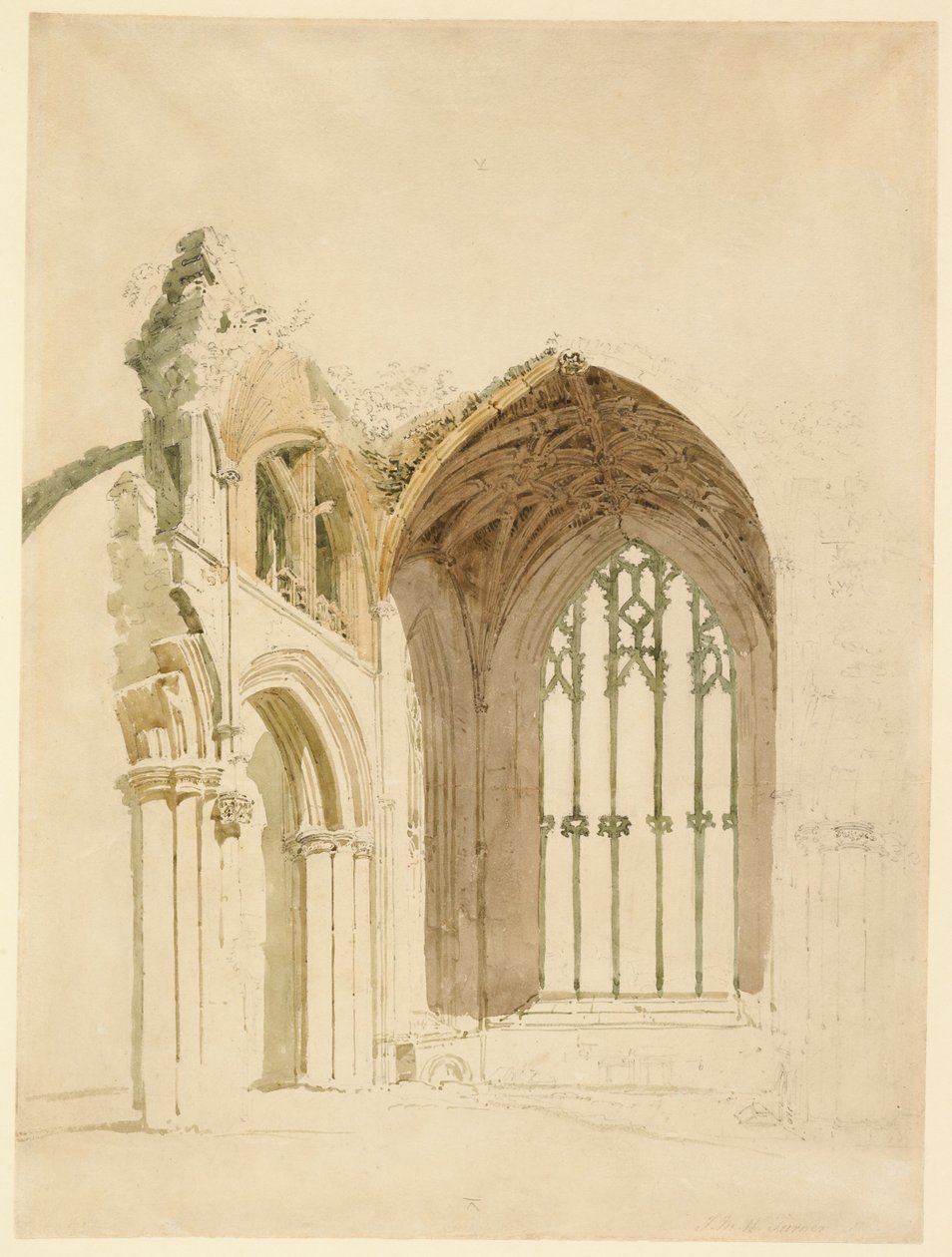 Melrose Abbey: Det østre vindue af Thomas Girtin