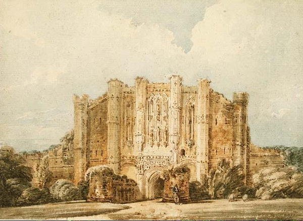PD.52-1966 Vestudsigt over Thornton Abbey, Lincolnshire, ca. 1794 (akvarel og blyant på papir) af Thomas Girtin
