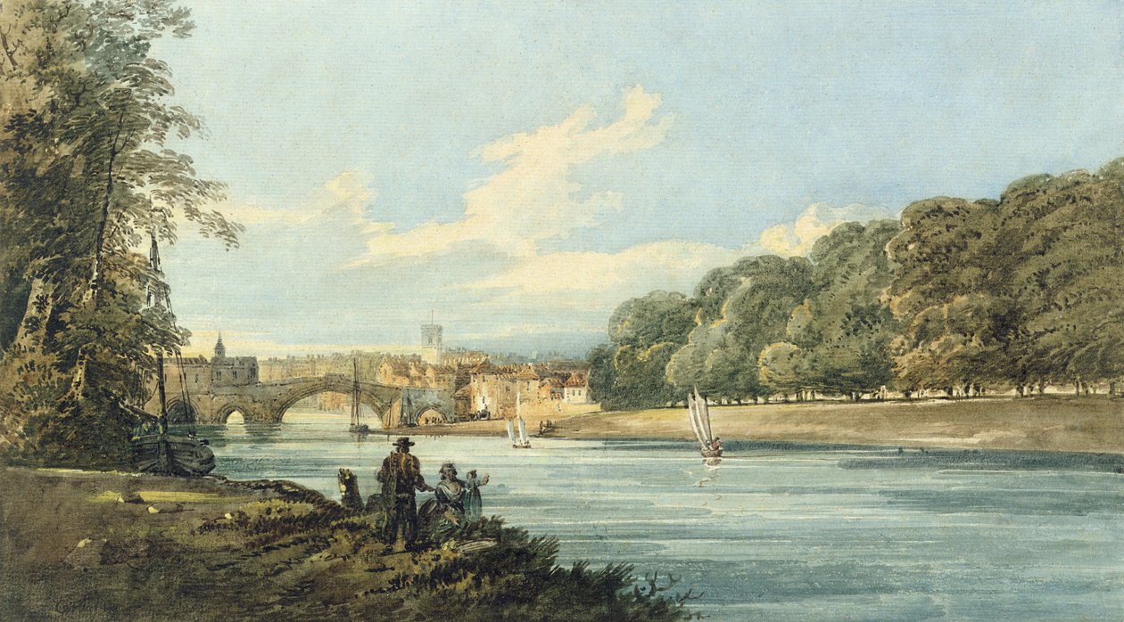 The New Walk, York, ca. 1798 (blyant og akvarel på papir) af Thomas Girtin
