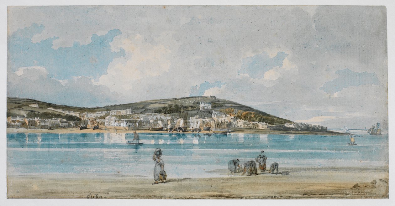 Udsigt over Appledore, North Devon, fra Instow Sands af Thomas Girtin