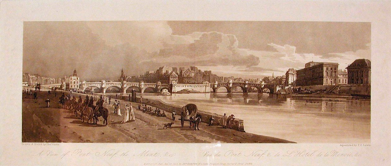 Udsigt over Pont Neuf, mønten osv. af Thomas Girtin