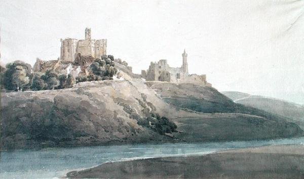 Warkworth Castle (akvarel på papir) af Thomas Girtin