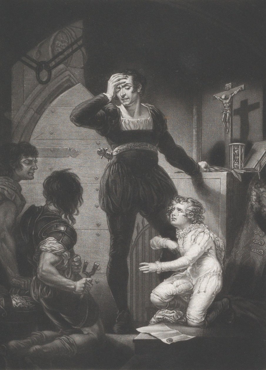 Prins Arthur og Hubert Shakespeare, King John, 4. akt, scene 1, 1823-24. af Thomas Goff Lupton