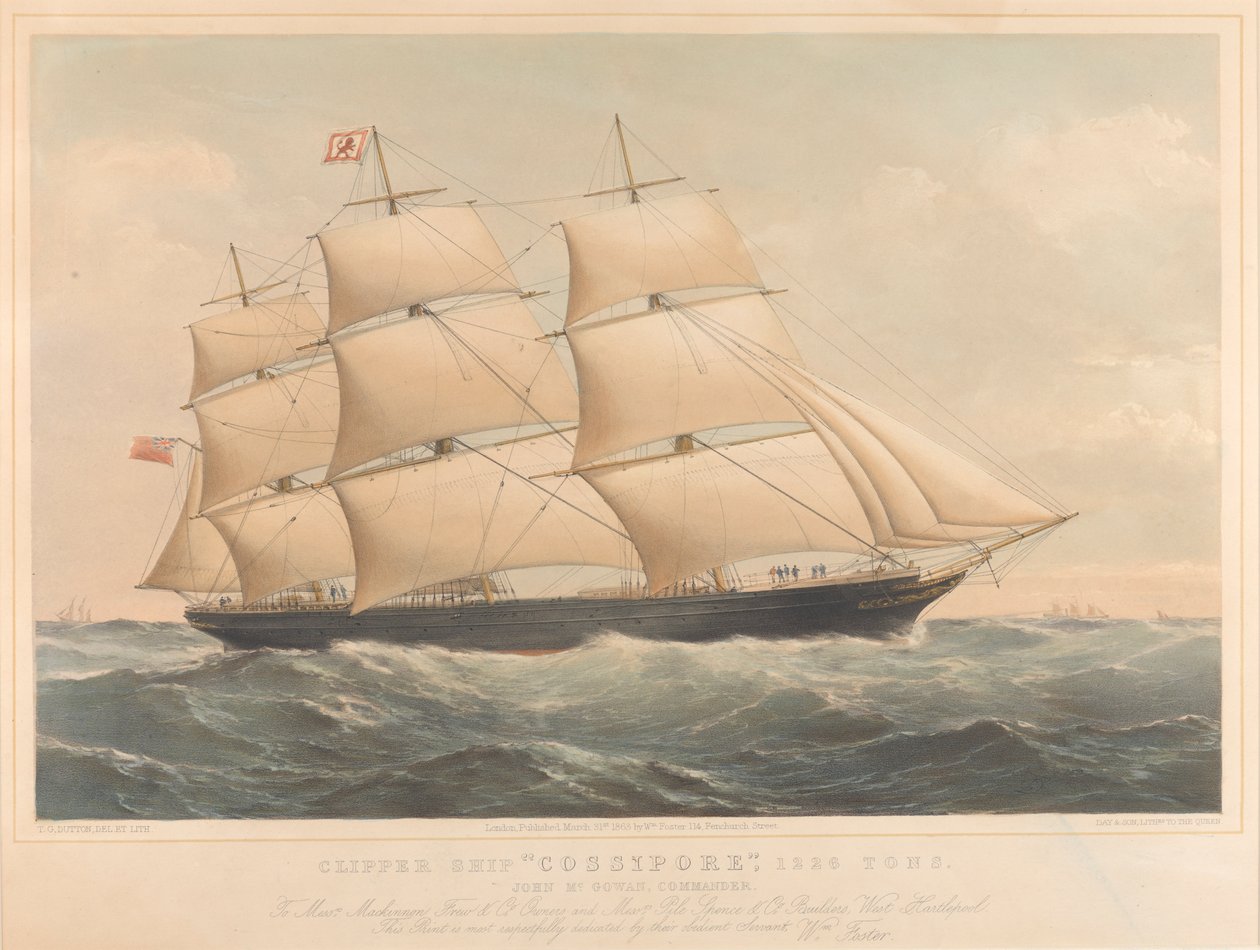 Clipper-skibet Cossipore 1226 tons af Thomas Goldsworth Dutton