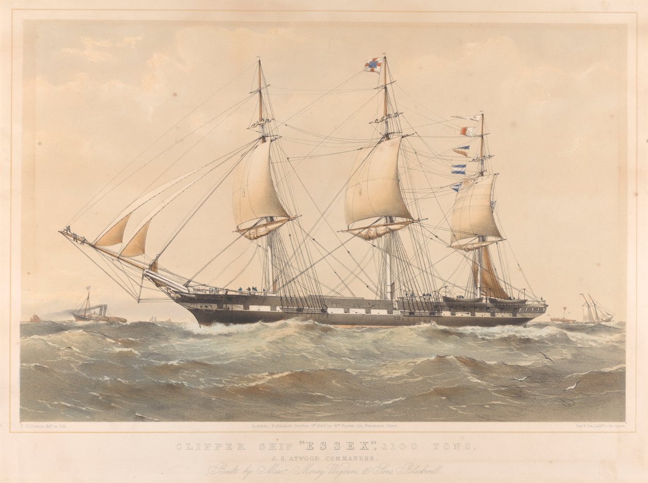 Clipper-skibet Essex 1100 tons af Thomas Goldsworth Dutton