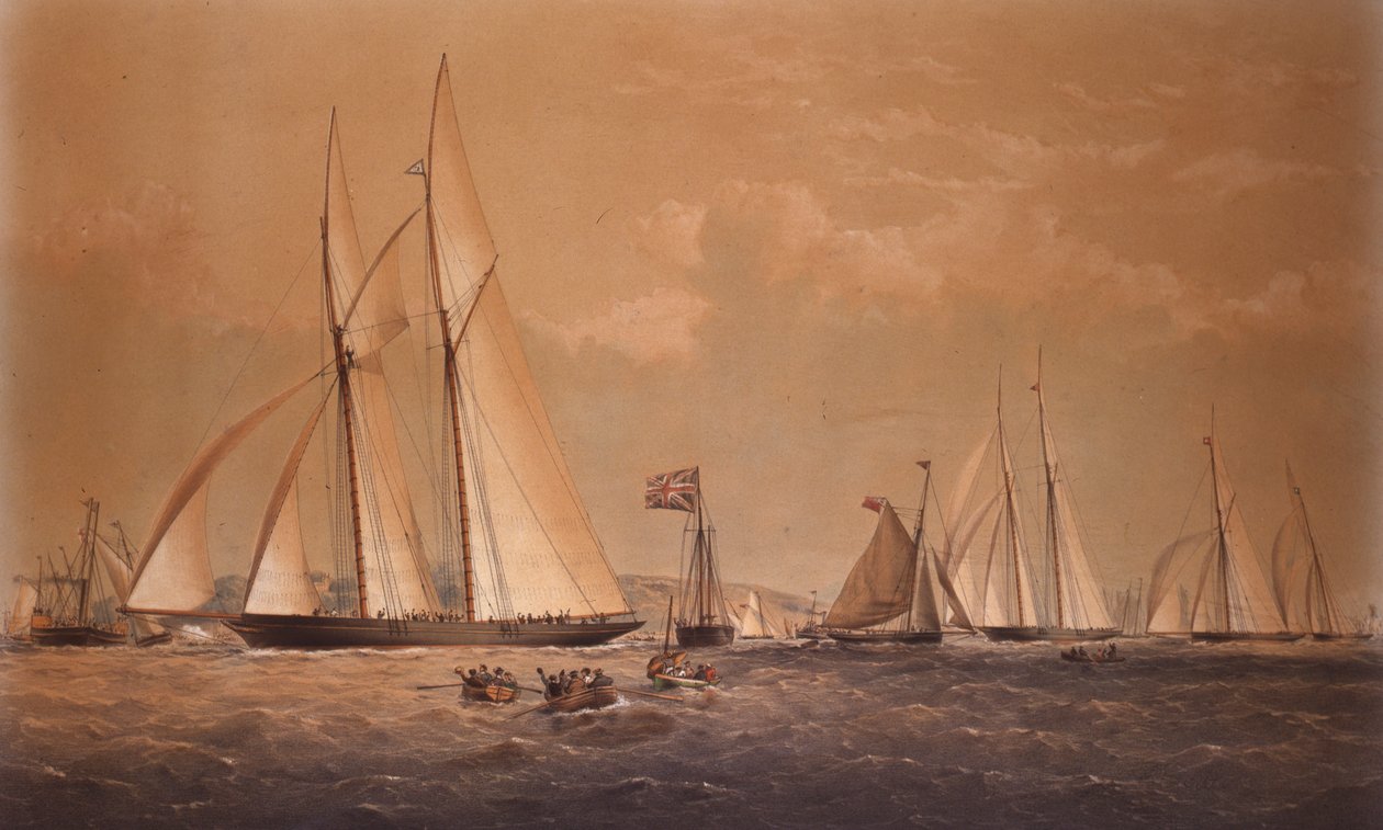 Cambria-vindende Anglo American Yacht Race, 1868 af Thomas Goldsworth Dutton