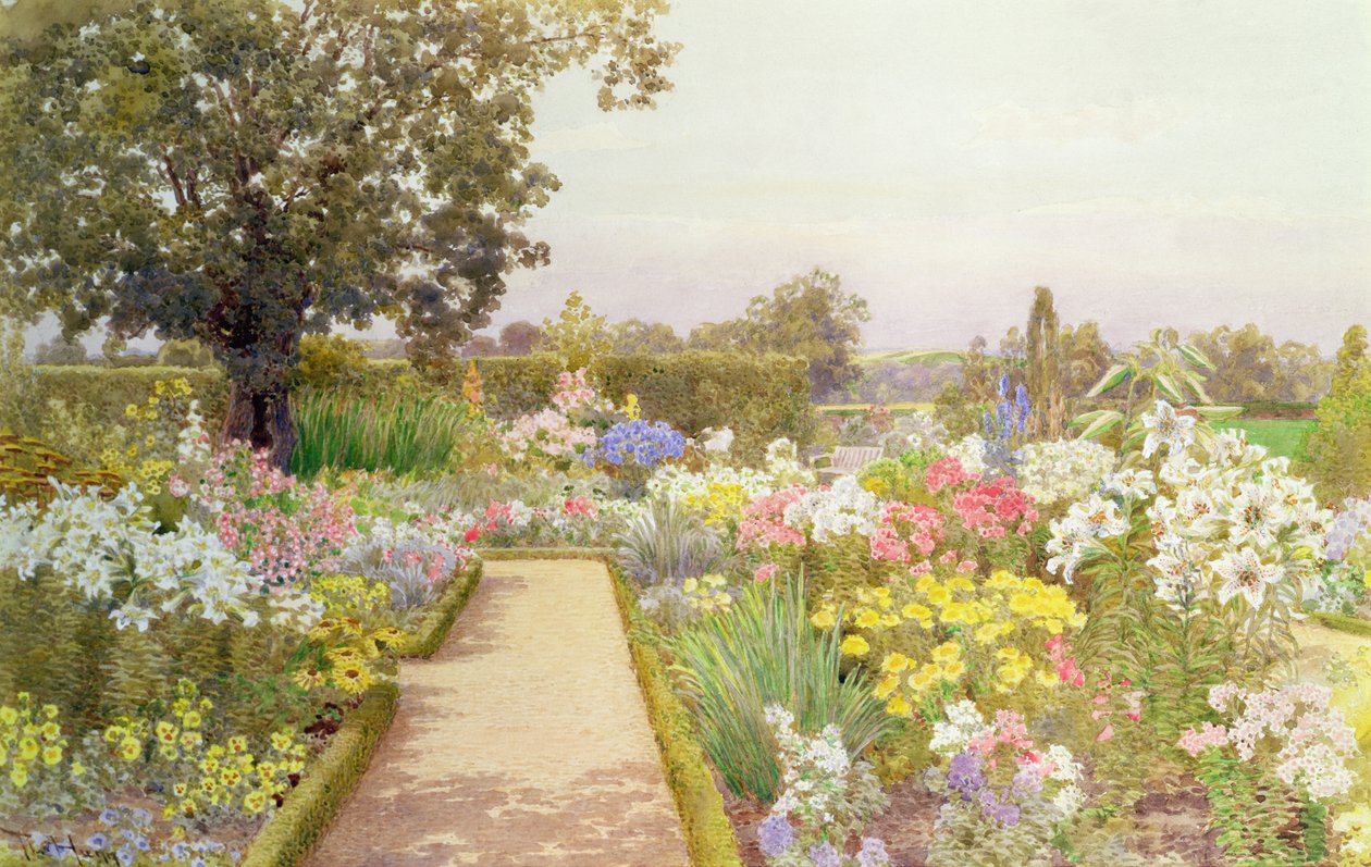 Lily Border ved Great Tangley Manor, Surrey af Thomas H. Hunn