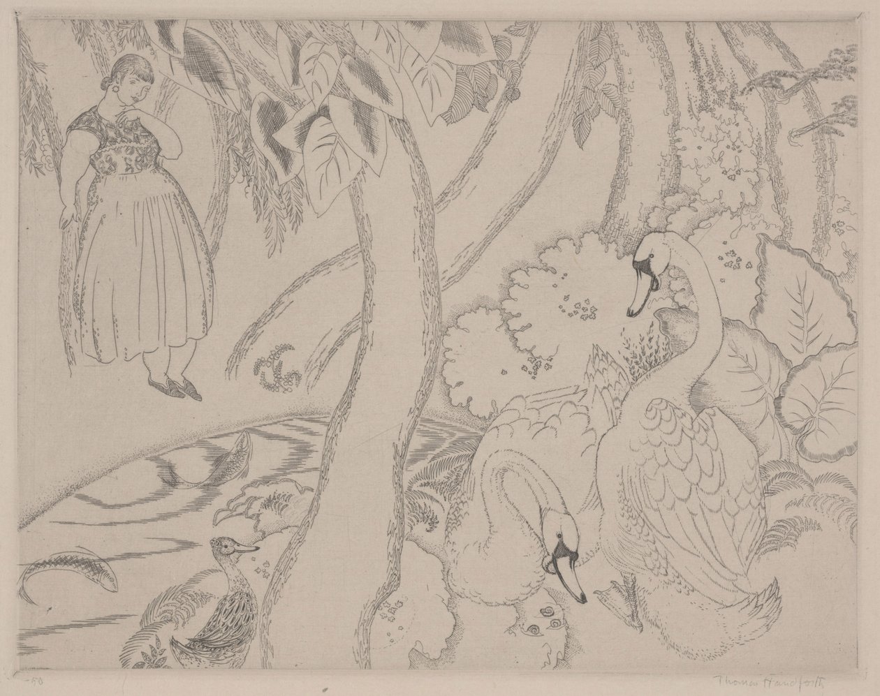 Leda, ca. 1928 (radering) af Thomas Handforth