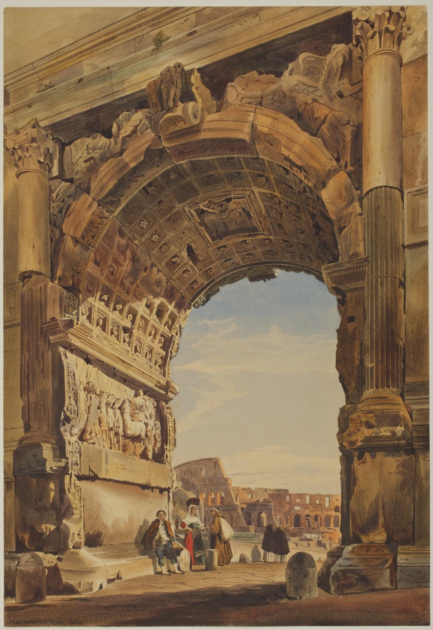 Titusbuen og Colosseum, Rom af Thomas Hartley Cromek