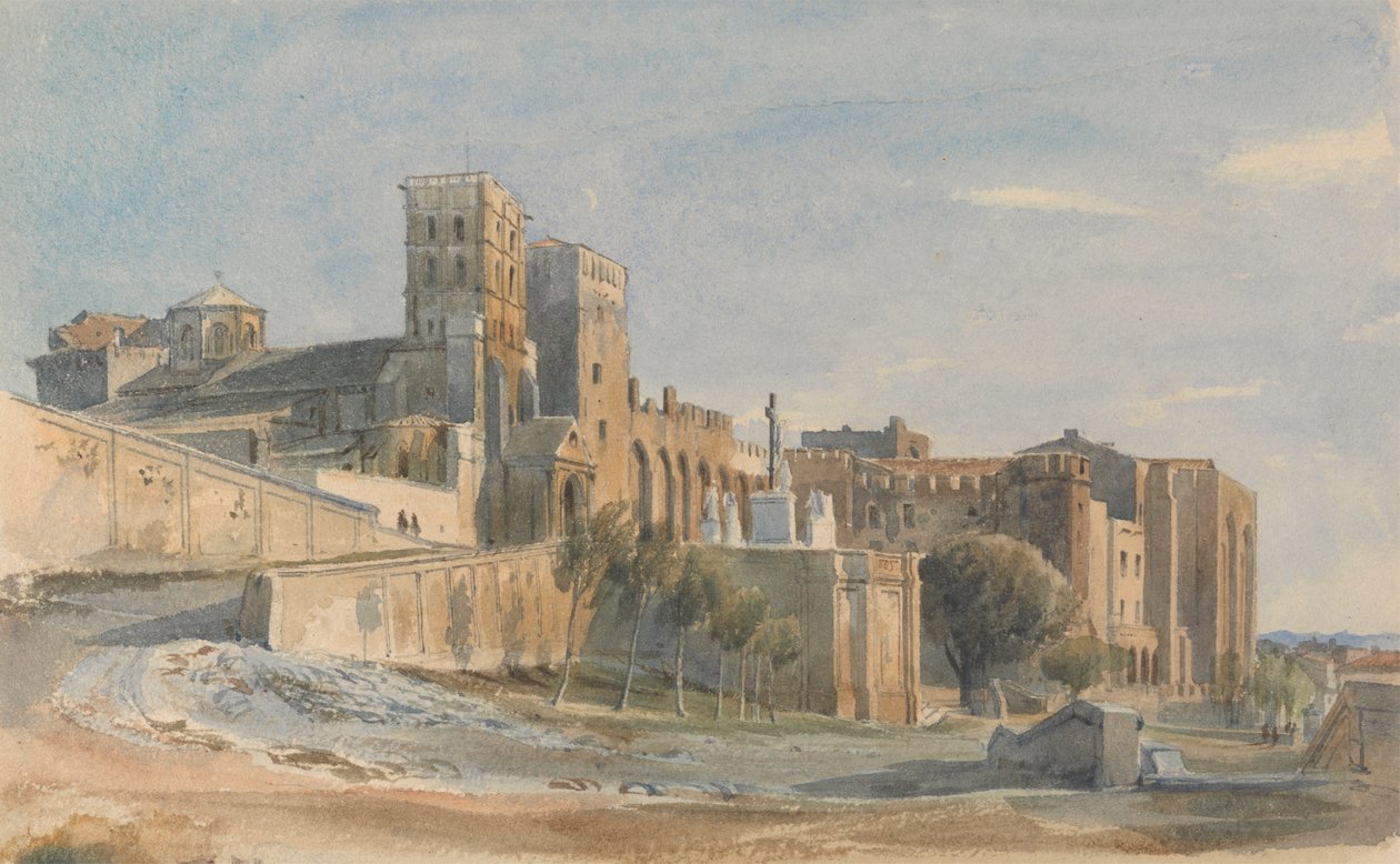 Pavernes katedral og palads, Avignon af Thomas Hartley Cromek