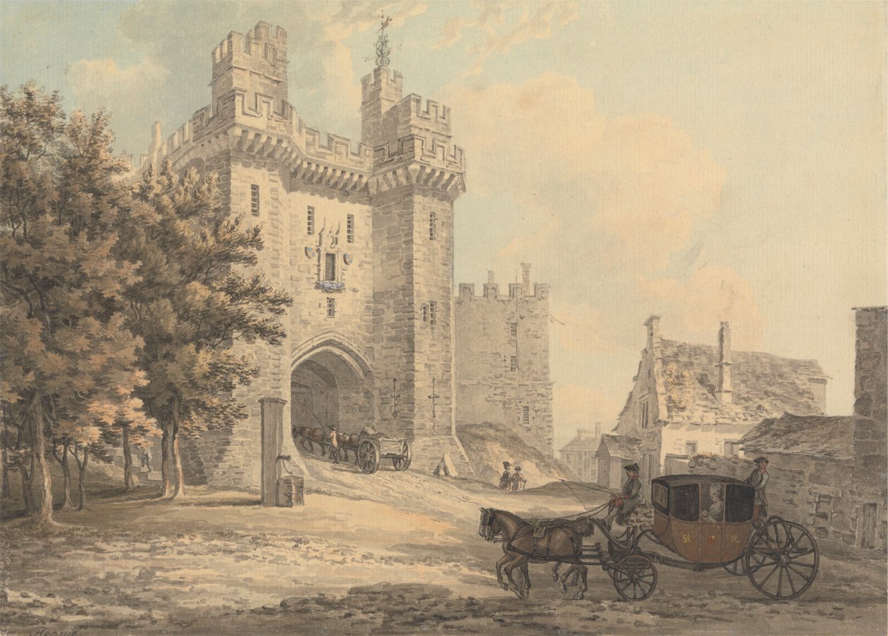 Porten til Lancaster Castle af Thomas Hearne