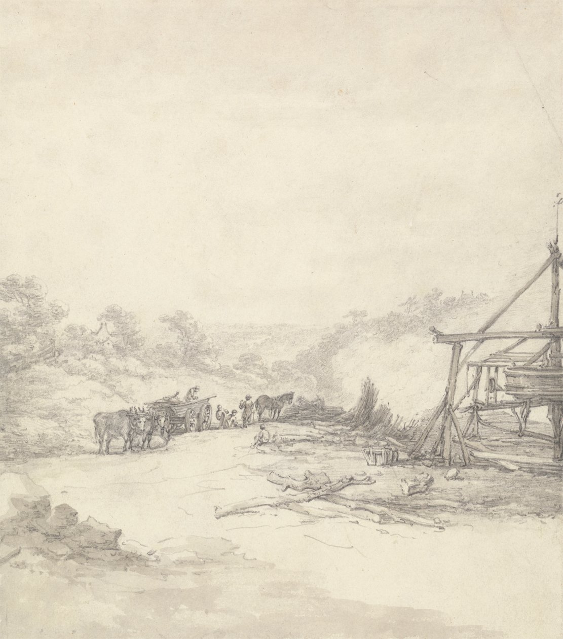 Aflæsning af Pit Props ved Coalbrookdale af Thomas Hearne