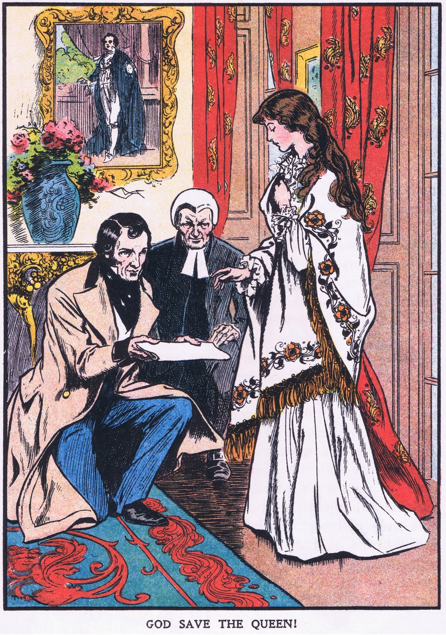 "God save the Queen" (farvelitografi) af Thomas Heath Robinson