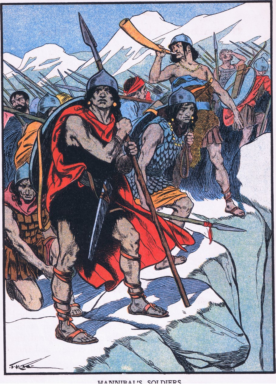 Hannibals soldater (farvelitografi) af Thomas Heath Robinson