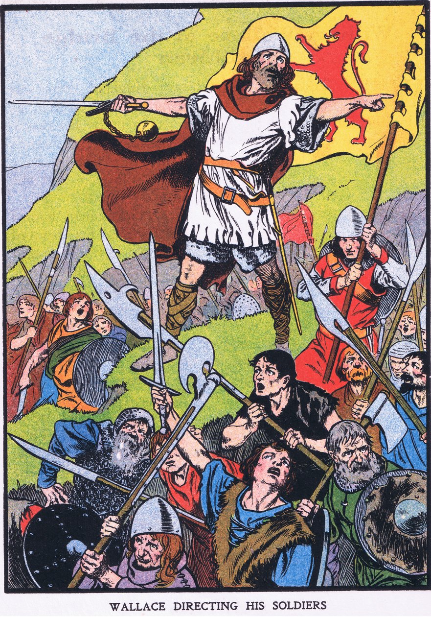 Wallace dirigerer sine soldater (farvelitografi) af Thomas Heath Robinson