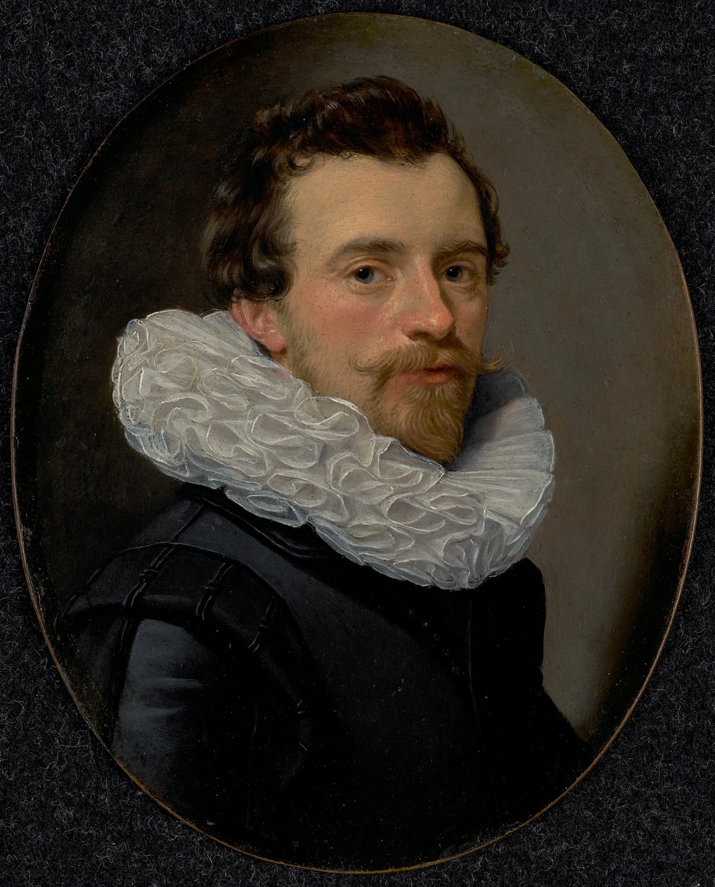 Portræt af en ung mand med en manchet af Thomas Hendricksz. de Keyser