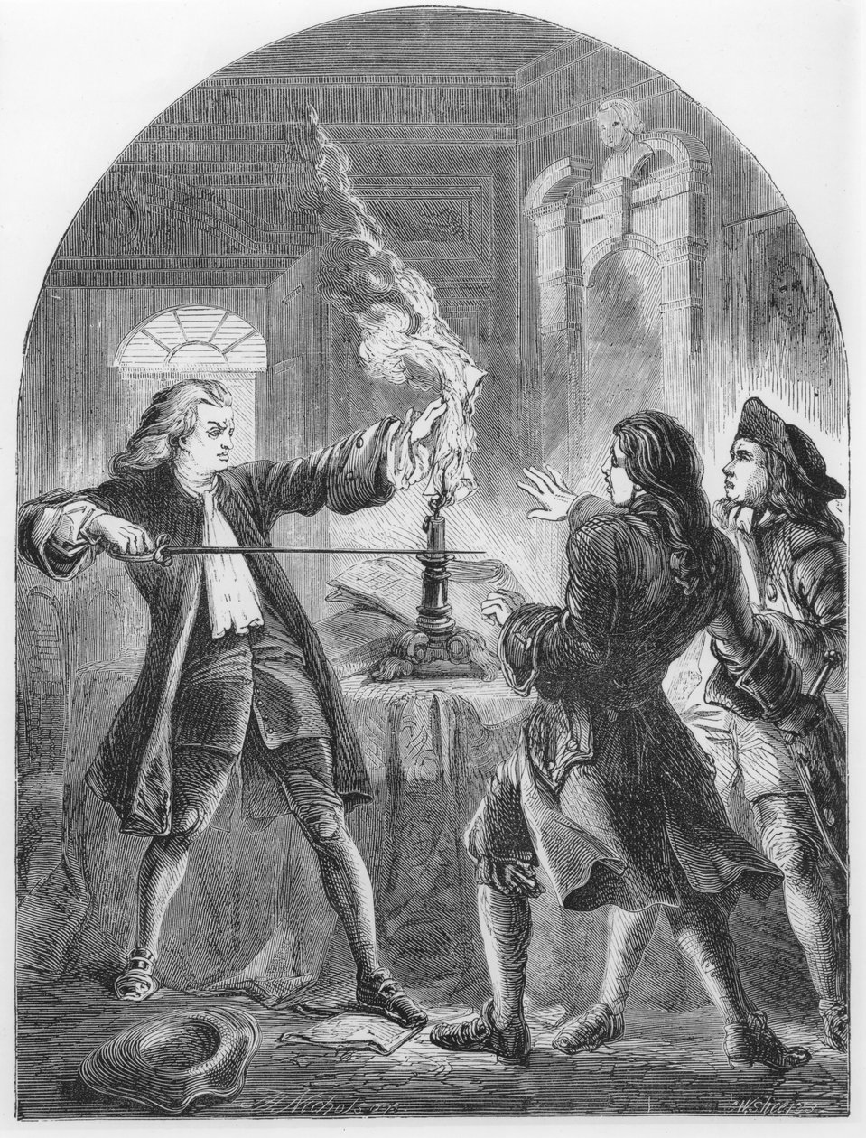 Kelly, den ikke-jurine præst, der ødelægger forræderiske papirer af Thomas Henry Nicholson