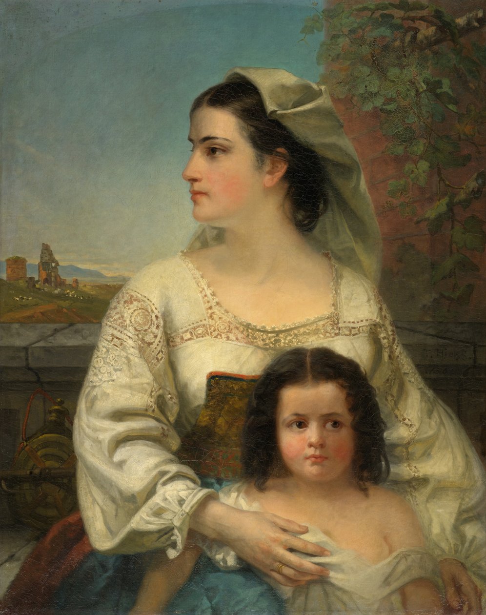 Italiensk mor og barn af Thomas Hicks
