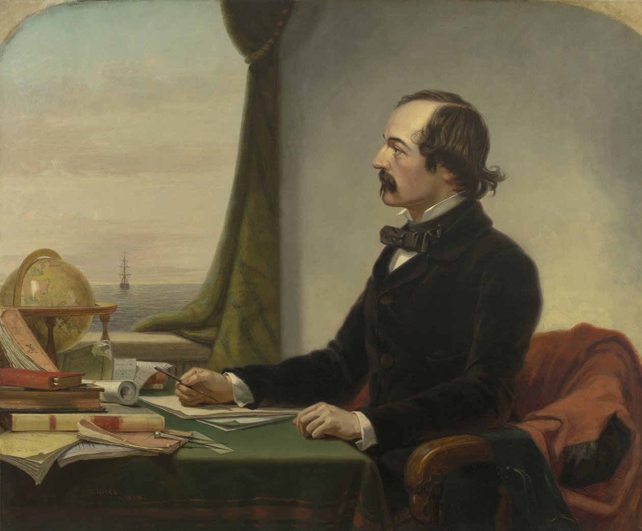 Portræt af Elisha Kent Kane (1820-57) (olie på linned) af Thomas Hicks